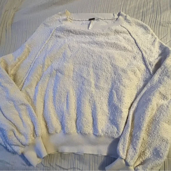 Free People Found My Friend Pullover cream off white long sleeve‎ size small - Picture 8 of 13